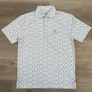 Rhoback The Las Vegas Activity All Over Print Golf Polo Shirt RARE Mens Sz Small